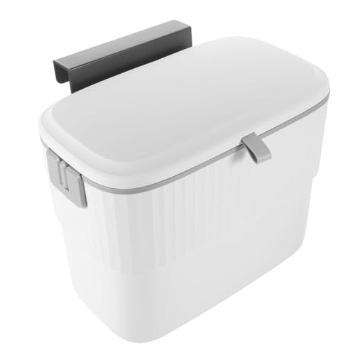 Caneca de basura colgante con tapa corredera 5L blanca miniatura 1