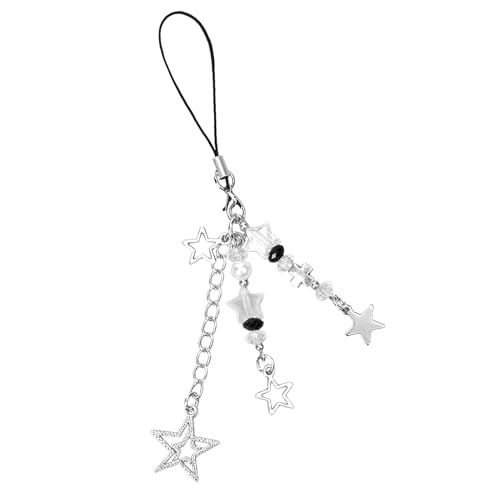 Bewudy Star Phone Charm, Y2K Phone Charm Lanyard for Women Girls, Cute Shiny Phone Accessories for Keychain Bag Purse Backpack Wallet Pendants Decor (Color B)