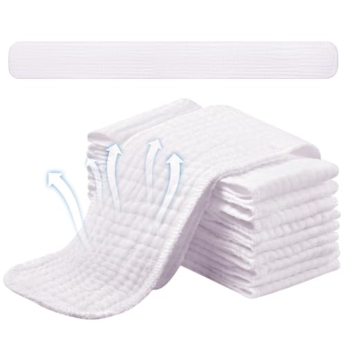 Toulite 10 Pcs 6 Layer Bra Liner Sweating, Cotton Sweat Liner Under Bra Pad Breast Washable Rectangle Absorb for Women Supply