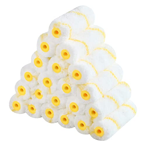 Bates Pokrowce na wałki malarskie, 10 cm, 24 sztuki, pokrowce na wałki malarskie, drzemki do wałków malarskich, małe wałki do drzemki, artykuły do malowania domu, pokrowce na ramę i zestaw wałków