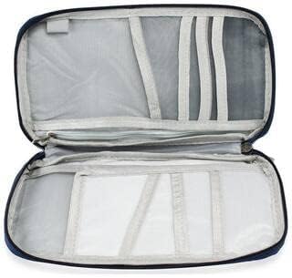 Image of Travel Document Passport Pouch Organizer Zip Holder Travel Pouch, Business Cards, Credit Cards Ticket Coins Currency Check, Id Document & Pen Storage Bag for Men, Women - Multicolor.