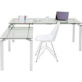 kare design schreibtischstuhl Schreibtisch: Edles in Glas und Chrom Glas und Chrom gehen mit diesem Schreibtisch eine gediegen moderne Kombination ein. Die Liaison von transparenten Glasplatten und hochglänzenden Chrombeinen ergibt ein ästhetisches Ganzes von strahlender Eleganz. Am Schreibtisch Lorenco lässt es sich ganz vortrefflich arbeiten, denn das stilvolle Ambiente regt die Kreativität des Schaffenden auf inspirative Weise an. Gerade Linien in klarer Ästhetik bilden einen angemessen schicken Rahmen für schöpferische Produktivität.