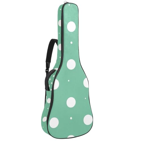 Sac pour guitare acoustique vert menthe à pois blancs avec crochet