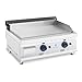 Royal Catering RC-GGF600 podwójna kratka gazowa grill gładki 60 x 40 cm 2 x 3100 W propan/butan (stal nierdzewna, 50-300 °C, grill 60 x 40 cm)