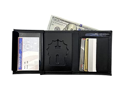 Perfect Fit Shield Wallets NYPD Detective Style Hidden Badge Wallet Leather Black (Cutout PF225)3