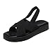Sandalen Damen Damenmode, einfarbig, Stretch-Stoff, Kreuzriemen, lässig, leichte Plateau-Sandalen Plattfuß Schuhe Damen