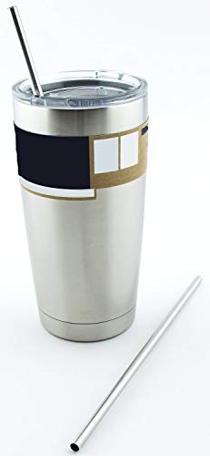 2 Stainless Steel Drinking Straws Fits Yeti Tumbler Rambler Cups - Cocostraw Brand - For 20 Oz #TOP27