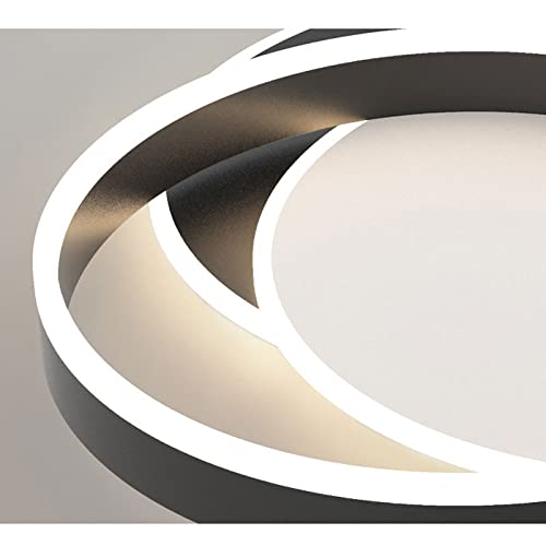 Plafonnier LED maison design rond noir avec système d'éclairage à intensité variable - 5