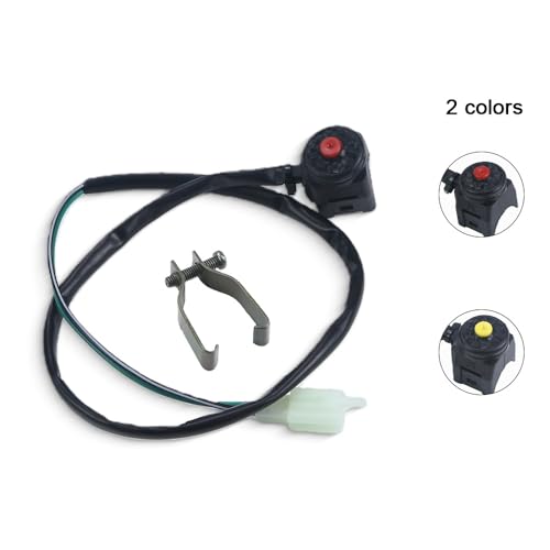 Interruptor universal de moto para manillar de 22mm botón de arranque amarillo 5