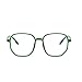 TIKATARER Blue Light Blocking Trend Polygon Spectacle, Lightweight Transparent Eyeglasses, Durable Comfortable Glasses with PC Silicone, Ideal for Men & Women (Green)