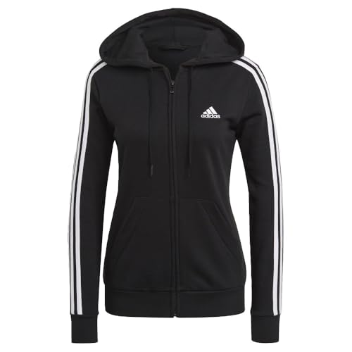 adidas Women's Essentials French Terry 3-Stripes Full Zip Hoodie2