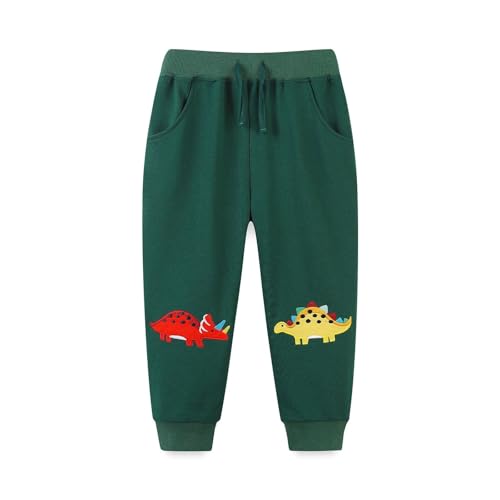 Boys Cotton Sweatpants,Toddler Baby Cute 𝗖artoon Active Jogger Pants with Pockets Drawstring Elastic Pants