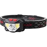 MUELODSIC Linterna Frontal Recargable USB LED para Camping y Running Luz Blanca y Roja Inteligente con Sensor Ligera y Resistente para Exteriores
