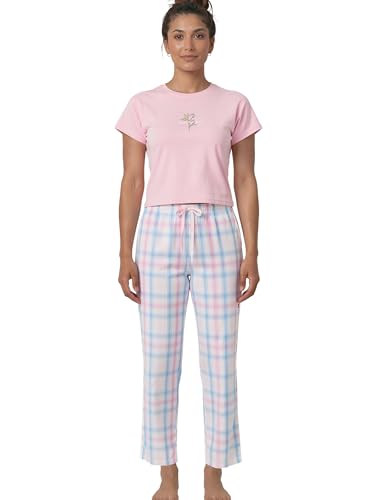 Image of Enamor Mid Rise Full Length Adjustable Drawstring Hangout Pant for Women - Relaxed Fit, Combed Cotton - E4A5