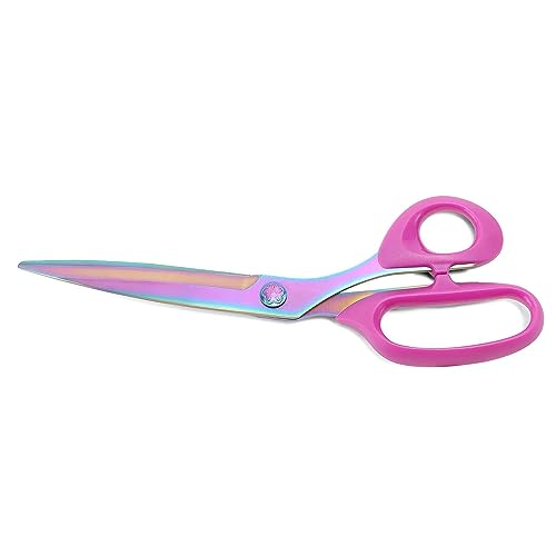 Sharp Sewing Scissors, Professional Heavy Duty Titanium Coating Forged Stainless Steel Multi-Purpose Shears for Fabric Leather, Dressmaking, Tailoring, Quilting, Home & Office, Art & School, 10 inch