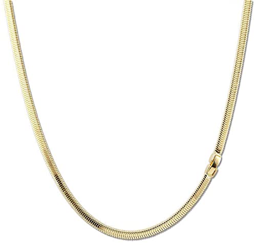 [アトラス] Atrus ネックレス 18金 レディース スネークチェーン 50cm チェーンのみ 中折れ式 ゴールド 18k イエローゴールドK18 地金ネックレス k18 女性