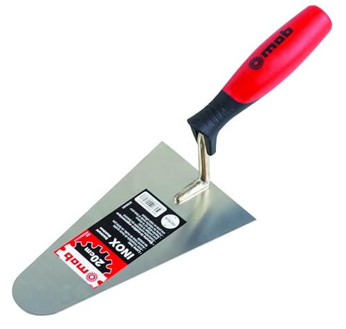 Mob - Truelle ronde inox manche bi-matière - Lame en acier traité de haute qualité, souple mais indéformable - Patte forgée - Longueur 20 cm -