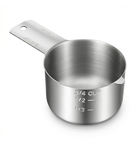 Vaso medidor 3/4 taza de acero inoxidable 180 ml miniatura 1