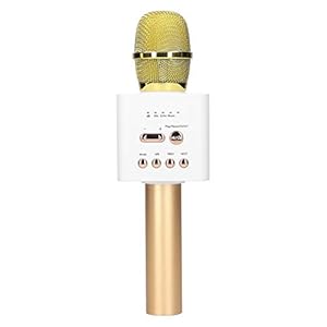 Lazimin Draadloze Bluetooth karaoke-microfoon, draagbare HiFi-stereo vocale microfoon met 3,5 mm audiokabel, voor zingen…