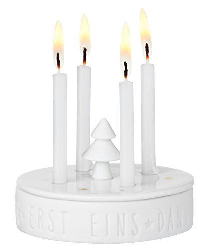 Corona natalizia – Tempo invernale – Mini Corona dell'avvento con 8 candele – porcellana – 7,5 cm – Altezza 5 cm