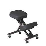 Office Star KC Series Ergonomically Designed Adjustable Knee Chair with Memory Foam Padding and Casters, Espresso Finish Wood Base
