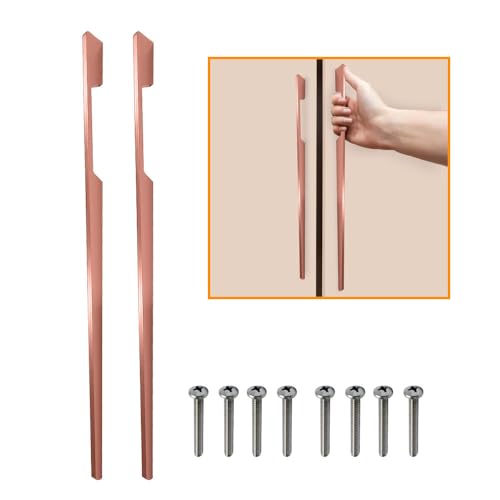 Image of VOLO Aluminium Wardrobe Handle - Elegant Pull Handle for Wardrobe Doors, Cabinet Doors, and Drawers in Kitchen, Office, and Bedroom (Pack of 2 Pieces) (SAC-40 Rose Gold 24 Inch (600mm))