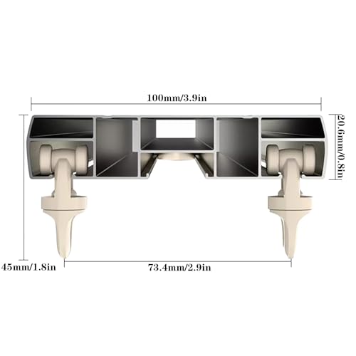 Riel doble K de aluminio resistente para separadores de ambientes 4