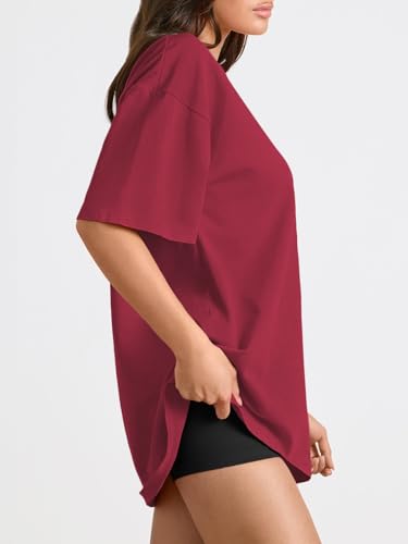 Image of Trendy Queen Womens Oversized T-Shirts Short Sleeves Workout Tops | Casual Summer Gym Tees Plus Size Fashion Clothes 2026