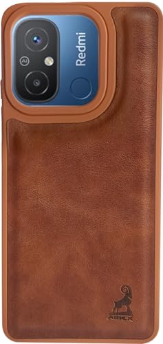 Image of AIBEX Shield Back Cover Case Compatible with Xiaomi Redmi 12C / Poco C55 Back Cover | Flexible Vegan Leather | Full Camera Protection | Raised Edges | Super Soft-Touch | Bumper Case