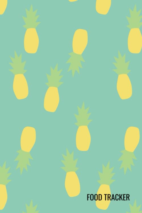 Food Tracker: Pineapple Pastel Notebook to log your daily meals, simple gift to help young adults and college students track their intake