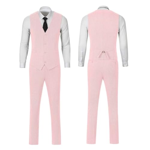 Image of Retro 3 Piece Suit Tweed Herringbone Men's Suits Slim Fit Jacket Vest Pant | Tweed Wool Blend Retro 3 Piece Suit Herringbone Men's Suits Vintage Wedding Groom Tux Set Dress Prom Single Breasted Jacket