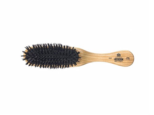 Mens Finest Cherrywood Rubber Cushion Pure Black Bristle Brush - OC2