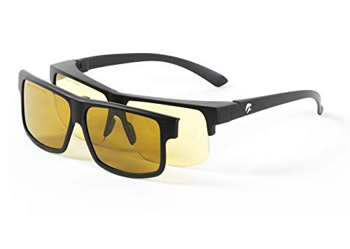 Eagle Eyes 2in1 SOL Magnetic Eyewear Glasses - Polarized Sunglasses for Day and Anti-Reflective Yellow Night Driving Glasses