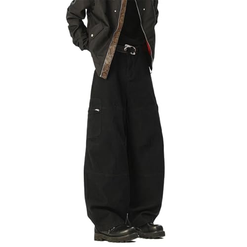 Men's Pants Spring Casual Loose Sport Gray Workwear Wide-Leg Trouser for Men