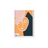 Formes géométriques abstraites, affiches et impressions, art mural bleu orange, peinture sur toile, décoration murale maison BA5 30x40cm sans cadre