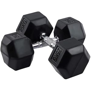 BodyRip Rubber Dumbbells – Rubber Encased Hexagonal Dumbbells- Anti-Rolling, Adjustable Dumbbells for Home Gym – Weight Rubber Dumbbells Set for Strength Training, Bodybuilding and Fitness Workouts