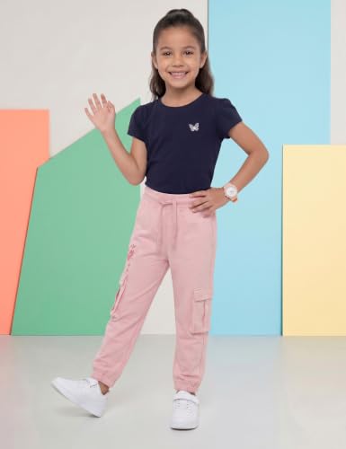 Image of Amazon Brand - Symbol Girls Contrast Panel Detail Cotton Rich Track Pants
