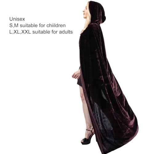 Myir JUN Halloween Umhang Unisex, Umhang mit Kapuze für Damen Herren Kinder Erwachsene Vampir Kostüm Jungen Halloween Kostüm (Braun, M)