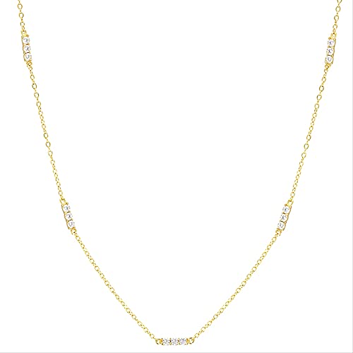 Collier empilé trois rangées MOCHAMIK en zircons pour femmes