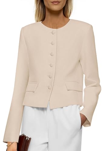 PRETTYGARDEN Women Blazers Business Casual Outfits 2025 Fall Fashion Long Sleeve Professional Office Work Suit Jacket Clothes