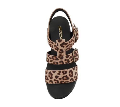 Image of Soda inchSTELLAR inch ~ Women Flatform Multi Strap Double Buckle Open Toe Ankle Strap Platform Wedge Sandals