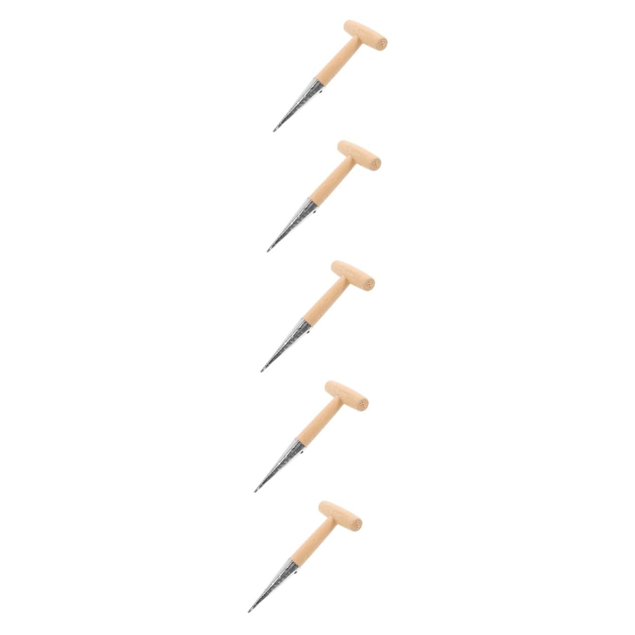 ibasenice 5 Pièces Outil de Jardinage Ergonomique Inoxydable pour Semis Transplantation Dibber à Main Confortable pour Creuser Planter Fleurs