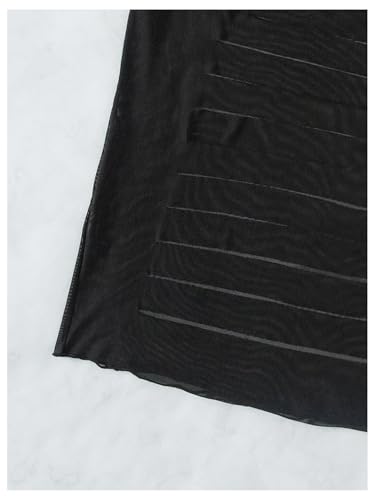 SweatyRocks Women's Ripped Cover Up Half Sleeve Sheer Mesh Beach Coverups Dress Swimsuit3