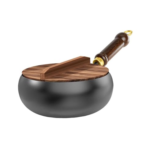 Wok de hierro con tapa de madera, 24 cm miniatura 1