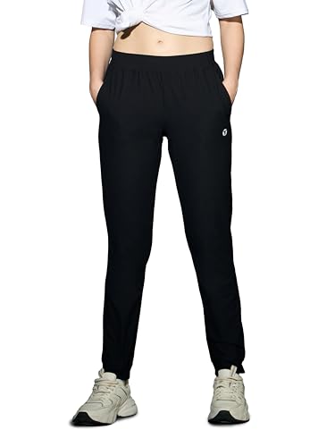 Image of TECHNOSPORT Womens Mid Rise Polyester Regular Fit Solid Jogger for Running, Workout & Sports
