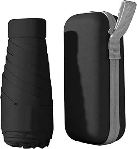 Mini Sombrilla UV,Paraguas de Bolsillo,Sombrilla para protección UV, Paraguas plegable portátil con caja de...