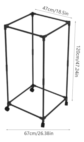 Image of Ozoy Metal Multifunctional Garment Stand Cloth Rack Freestanding Storage Organizer with Bottom Shelves Single Pole Coat Hanger - 150 x 110 x 40 CM (BLACK-5)