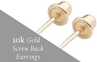 Art and Molly 10K Gold Round CZ Stud Earrings, Screw Back, Solitaire Cubic Zirconia Solid 10-karat Gold - Image 7