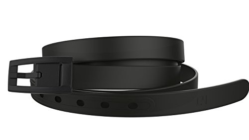 C4 Skinny Metal Free Belt: Black Strap with Black Buckle - Fashion Belt - Waist Belt