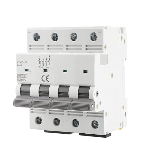 Disyuntor de CC MCB 100A 4P 1000V minidisyuntor riel magnetotérmico 6KA 5
